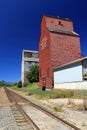 Grain Elevators along Railway Line at Creston at the South End of Kootenay Lake, British Columbia, Canada