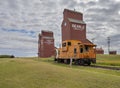 Grain Elevators and Train Caboose