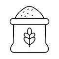 grain flour Line Vector Icon easily modified