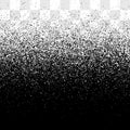 Grain gradient vector transparent background, black and white old noise texture, grainy backdrop effect clipart