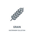 grain icon vector from gastronomy collection collection. Thin line grain outline icon vector illustration
