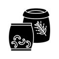 Grain and pasta black glyph icon