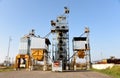 Grain processing plant. Processing and sifting corn and grain after harvesting. Agricultural factory at the maize farm. Sorting