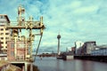 Grain pump of the grain mill on Julo-Levin-Ufer in Duesseldorf. Duesseldorf Medienhafen Royalty Free Stock Photo