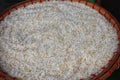 The grain of the rice means the whole part of the flour called endosperm and the embryo part.