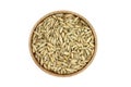 Grain rye malt in a wooden container Royalty Free Stock Photo