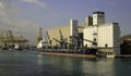 Grain Ship Unloading Grain at Barcelona, Spain