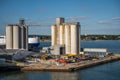 Grain siilos at Grain terminal of Southampton, England, UK