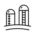 Grain Silo line icon. linear style sign for mobile concept and web design. Agriculture silo outline vector icon. Symbol, logo