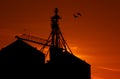 Grain Silos Sunrise Royalty Free Stock Photo