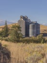 Grain silos and landscape in Dufur Oregon Royalty Free Stock Photo