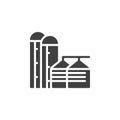 Grain silos vector icon