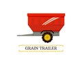 Grain Trailer Wheel Container Vector Illustration