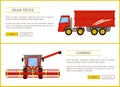 Grain Truck and Combine Set Vector Illustration Royalty Free Stock Photo