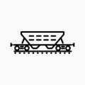 Grain wagon, freight train, web icon