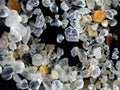 Grains of sand under a microscope Royalty Free Stock Photo