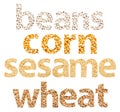 Grains Words Abstract Made Of Different Seeds Royalty Free Stock Photo