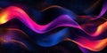 Grainy background showcasing a glowing raspberry, cobalt blue, and gold color wave on a black dark