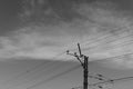 Grainy black and white power lines Royalty Free Stock Photo