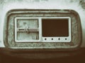 Grainy sepia toned blurred vintage effect style image of an old radio receiver