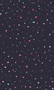 Grainy texture seamless pattern, color dots on black background.