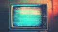 Grainy tv glitch effect with noise, grain, distortion. Glowing background, backdrop texture. Generative Ai