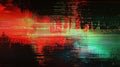 Grainy tv glitch effect with noise, grain, distortion. Glowing background, backdrop texture. Generative Ai