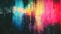 Grainy tv glitch effect with noise, grain, distortion. Glowing background, backdrop texture. Generative Ai