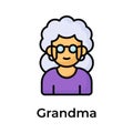 Grama avatar vector design, ready for premium use