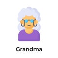 Grama avatar vector design, ready for premium use