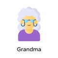 Grama avatar vector design, ready for premium use