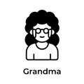 Grama avatar vector design, ready for premium use