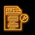 grammar english neon glow icon illustration