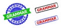 GRAMMAR Rosette and Rectangle Bicolor Seals with Unclean Textures