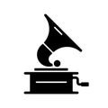 Gramophone black glyph icon