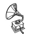 Gramophone drawing. Vector