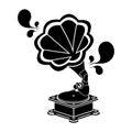 Gramophone glyph vector illustration