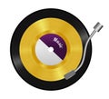 Gramophone, gold vinyl record Royalty Free Stock Photo