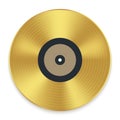 Gramophone golden vinyl disco record album. Music jukebox calssic vinyl disk Royalty Free Stock Photo