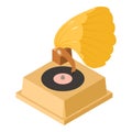 Gramophone icon, isometric style