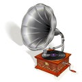 Gramophone isolated on white background Royalty Free Stock Photo