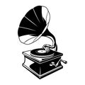 Gramophone negative space sketch illustration