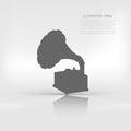 Gramophone,old retro record player icon. Royalty Free Stock Photo