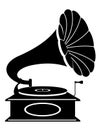 Gramophone old retro vintage icon stock vector illustration Royalty Free Stock Photo