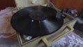Gramophone playing a vinil longplay disk