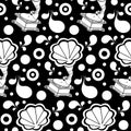 Gramophone retro silhouette seamless pattern