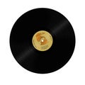 Gramophone vinyl record with label. Isolated white background. Old technology, retro design. Royalty Free Stock Photo