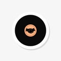 Gramophone vynil record sign, icon, sticker Royalty Free Stock Photo