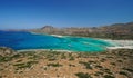 Gramvousa Peninsula and Balos Lagoon seen from Tigani Viewpoint in Crete Royalty Free Stock Photo