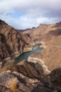 Gran Canaria, Barranco de Aldea, dam Presa de Parrarillo Royalty Free Stock Photo